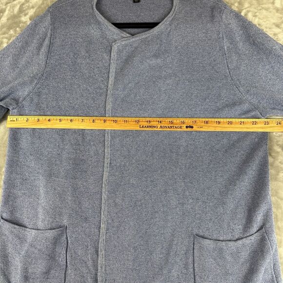 J. Crew Juliette Sweater Women's XL Blue Cardigan Open Front Linen‎ Blend (1065) - Picture 6 of 9